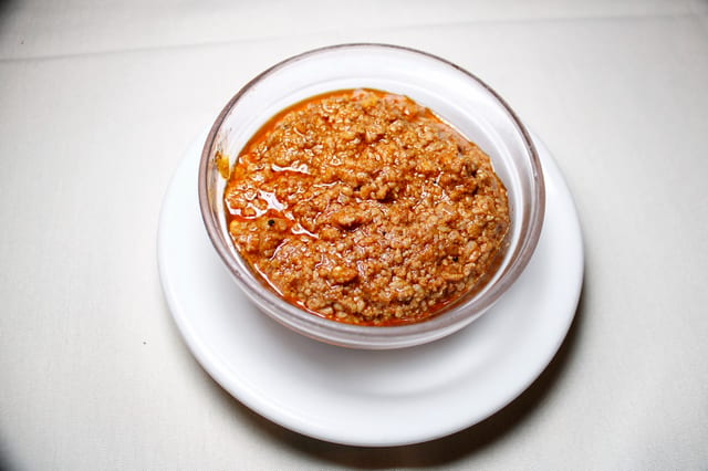Side of Ground Lamb Meat Sauce.